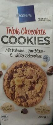 Triple Chocolate Cookies front packaging