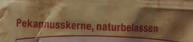 Pekanusskerne naturbelassen ingredients label