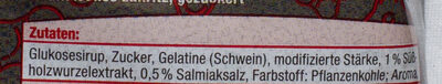 Lakritz Bären gezuckert ingredients label