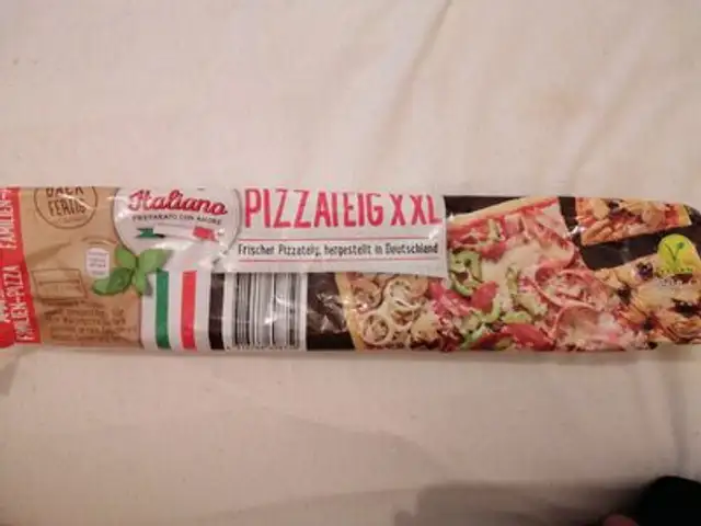 pizza Teig ingredients label
