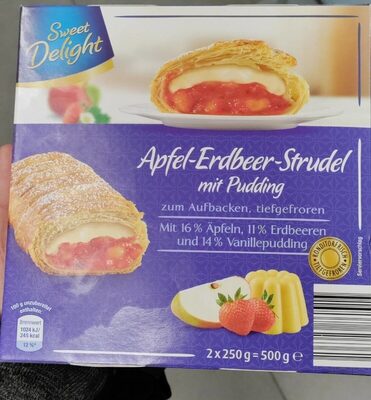 Apfel-Erdbeer-Strudel mit Pudding front packaging