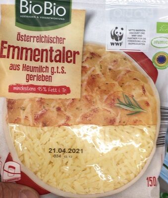 Emmentaler, gerieben, 45 % Fett i.Tr.
