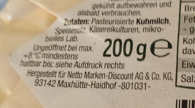 Le Petit Cremeux ingredients label