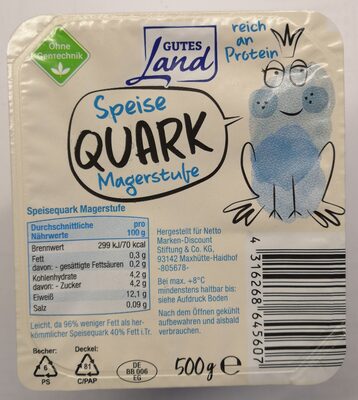Speisequark Magerstufe Gutes Land front packaging