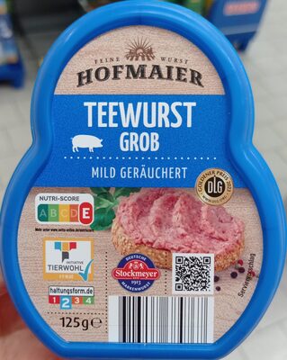 Teewurst grob mild geräuchert front packaging