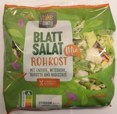 Blattsalat Mix Rohkost mit Endivie, Weißkohl, Karotte und Radicchio