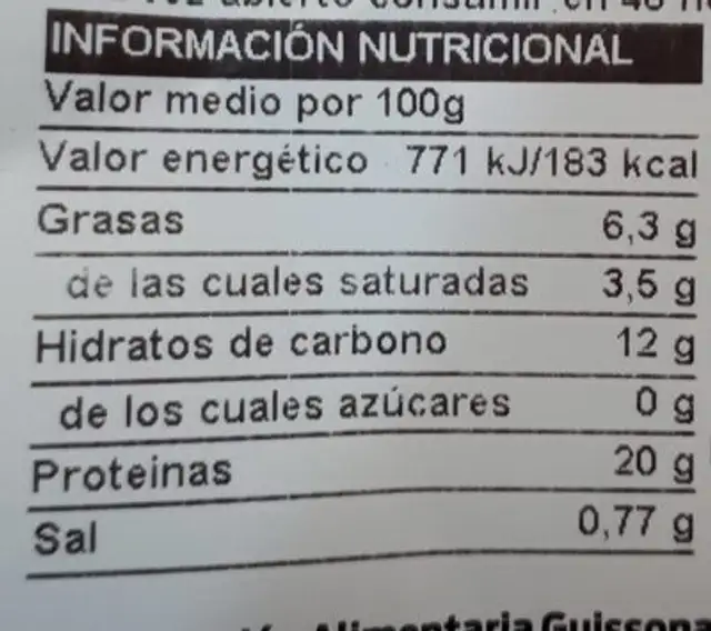 Libritos de lomo empanados rellenos de queso nutrition facts table