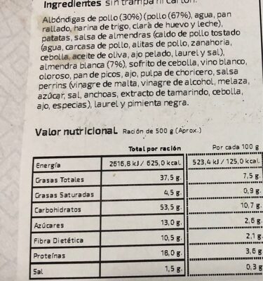 Albóndigas de pollo con salsa de almendras