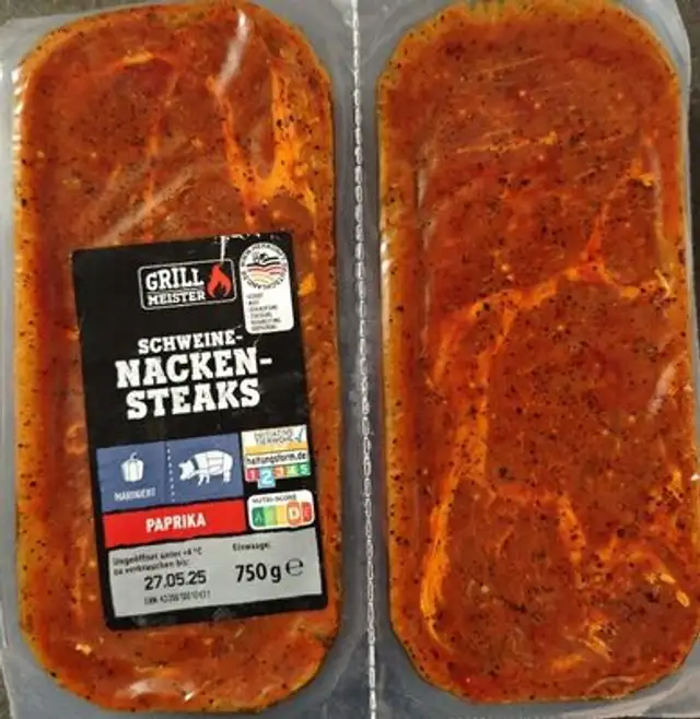 Schweinenackensteaks front packaging