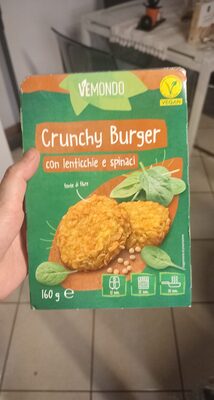 Crunchy burger con lenticchie e spinaci