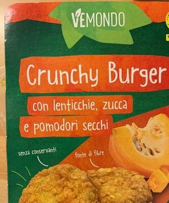 Crunchy Burger con lenticchie, zucca e pomodori secchi