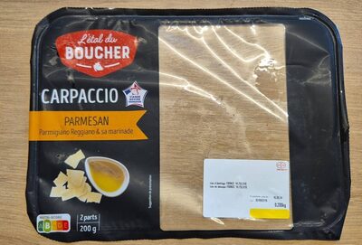 Carpaccio parmesan huile d’olive front packaging