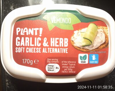 Garlic & Herb soft cheese alternative