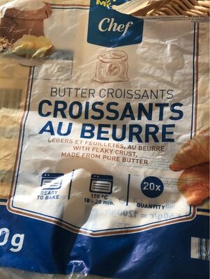 Croissants au beurre front packaging