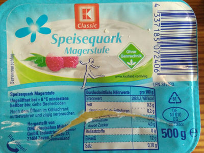 Speisequark Magerstufe front packaging