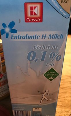 Entrahmte Milch, 0,1 % Fett