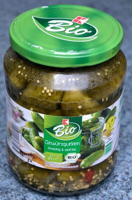 K-Bio Gewürzgurken front packaging