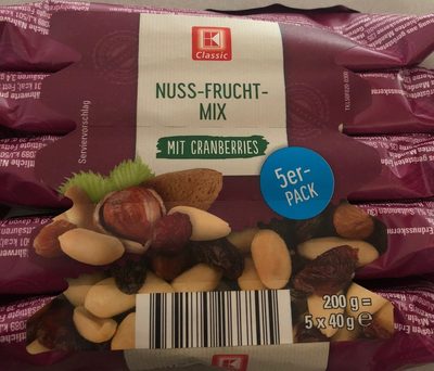 Nuss frucht mix cranberries front packaging