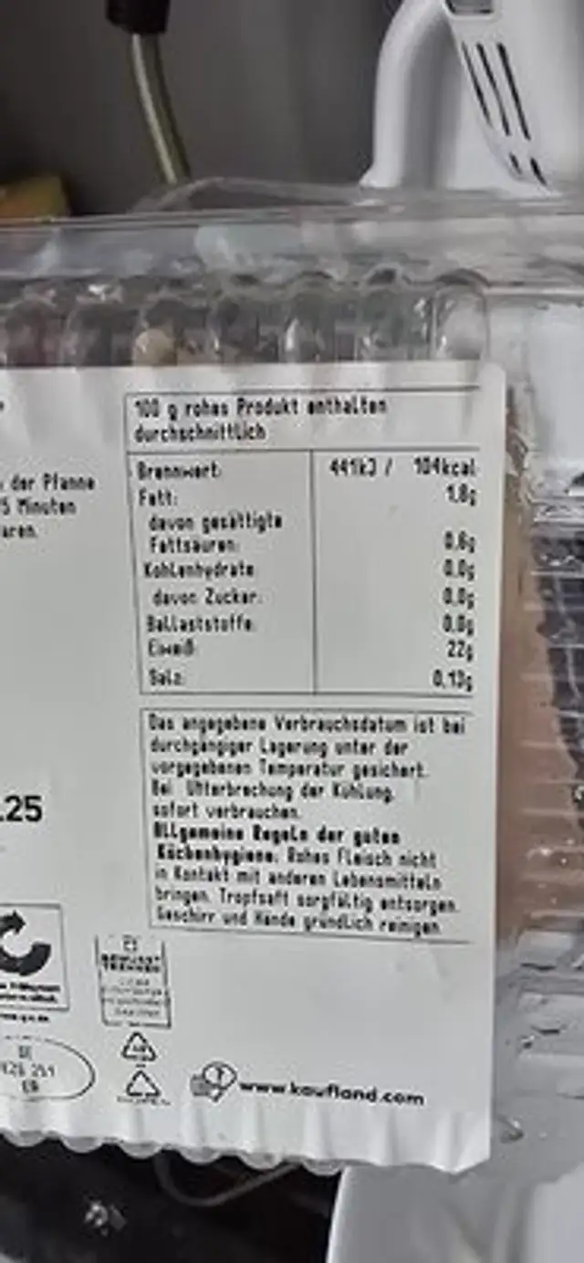 Hähnchen Minutenschnitzel nutrition facts table
