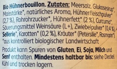 Hühnerbouillon K-Bio ingredients label