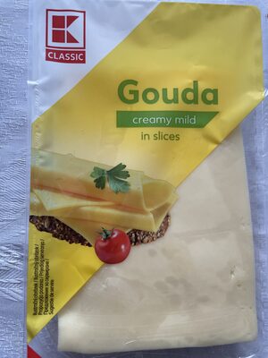 Gouda creamy mild in slices front packaging
