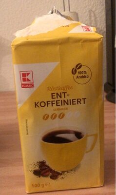 Röstkaffee Entkoffiniert front packaging