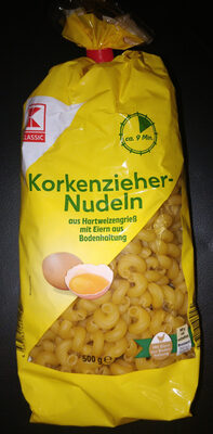 Nudeln Korkenzieher aus Hartweizengrieß mit Eiern aus Bodenhaltung