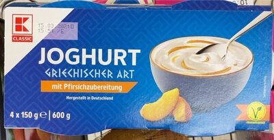 Joghurt griechischer Art mit Pfirsichzubereitung