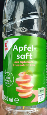 Apfelsaft aus Apfelsaftkonzentrat, klar front packaging