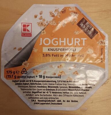 Joghurt Knuspermüsli front packaging