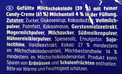 Milnetti Minis ingredients label