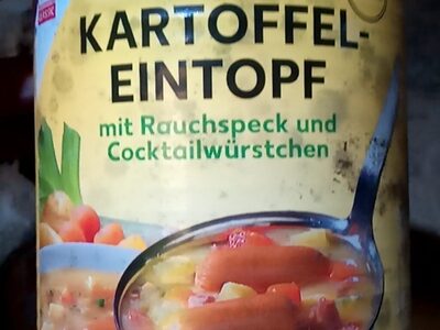Kartoffel Eintopf mit Rauchspeck und Cocktailwürstchen