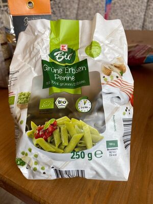Grüne Erbsen Penne