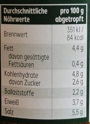 Knoblauch mit Kräutern in Öl nutrition facts table