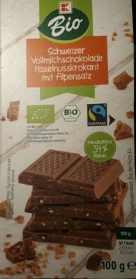 Schweizer Vollmilchschokolade Haselnusskrokant mit Alpensalz