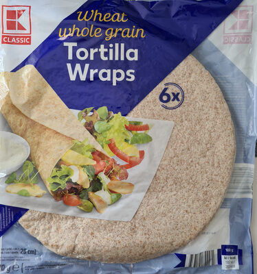 Wheat whole grain tortilla wraps front packaging