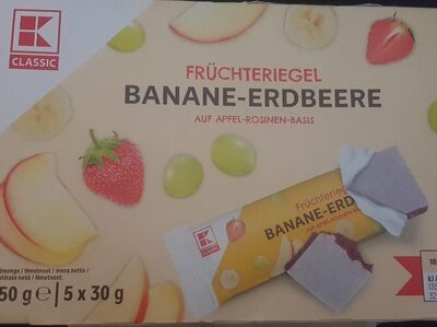 Früchteriegel Banane-Erdbeere front packaging