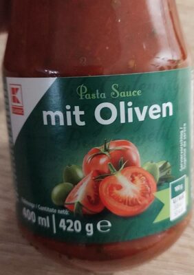 Pasta Sauce mit Olive front packaging