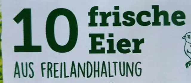 Eier ingredients label