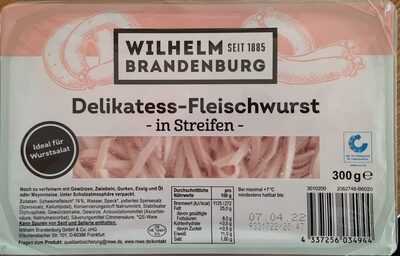 Delikatess-Fleischwurst in Streifen