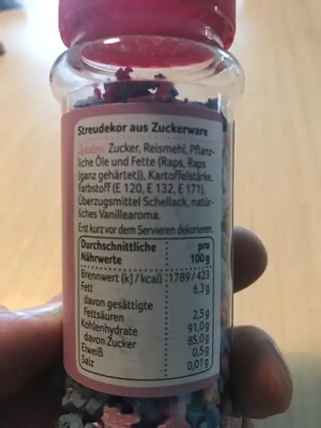 Unknown ingredients label