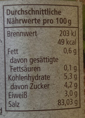 Kräuter Meersalz nutrition facts table