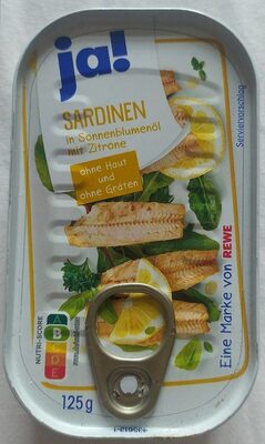 Sardinen in Sonnenblumenöl mit Zitrone
