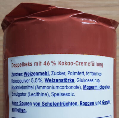 Ja! Doppel Keks ingredients label