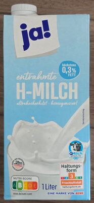 entrahmte H-MILCH höchstens 0,3% FETT