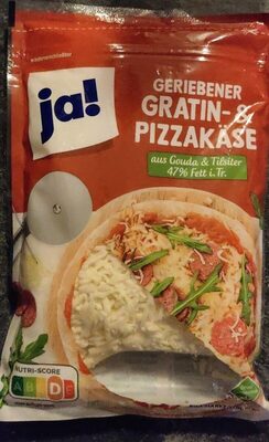 Geriebener Gratin- und Pizzakäse front packaging