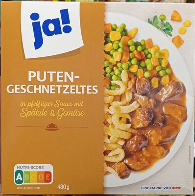 ja! Puten-Geschnetzeltes in pfeffriger Sauce mit Spätzle und Gemüse 4337256528979