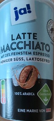 Latte Macciato weniger süss, laktosefrei front packaging