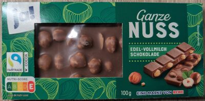 Ganze Nuss Edel-Vollmilchschokolade front packaging