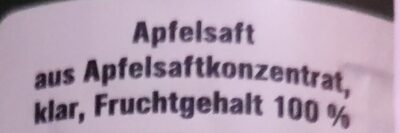 Apfelsaft klar ingredients label